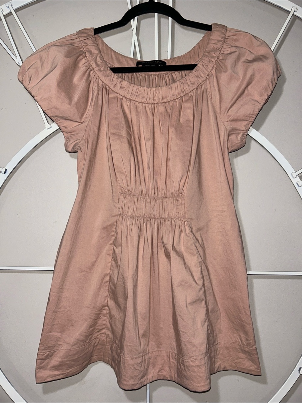 BCBGMaxAzria Blush Pink Gathered Empire Waist Blouse